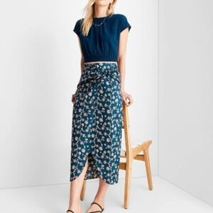 12 • Future Collective × Jenny K Lopez • Side-Tie Sarong Floral Midi Skirt